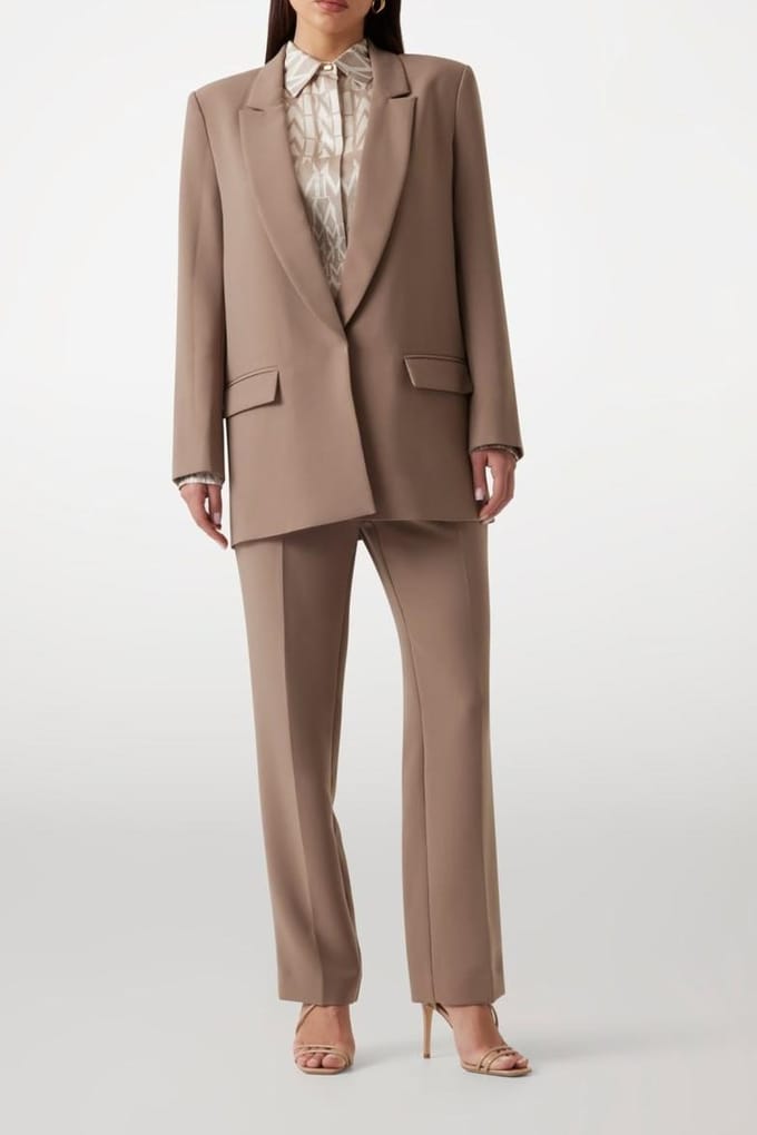 GUESS Ella Single Breast B Buff Taupe Größe: 46 | Blazer Outlet | Damen | Schwarz