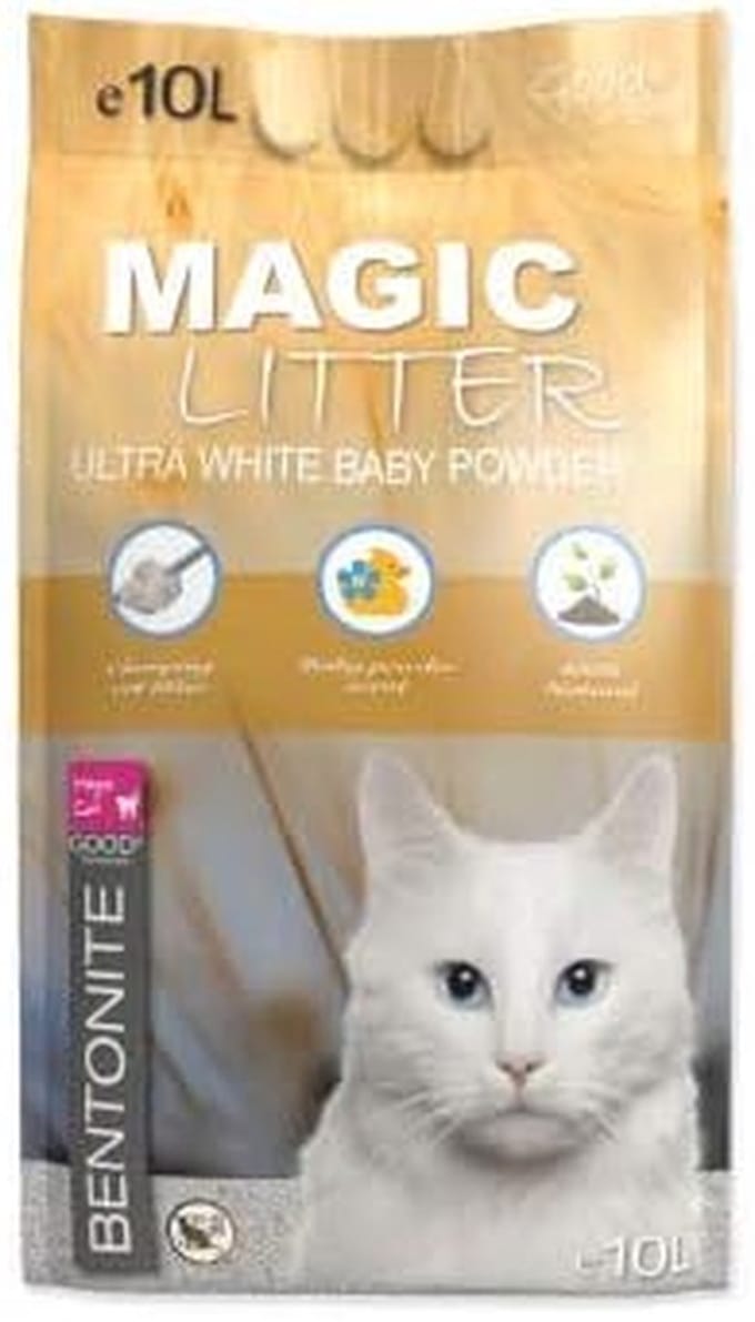 Kattenbakvulling Bentoniet - Klei Korrels - Geur Neutraliseren - Natuurlijke Binding - 10 Liter - Wit