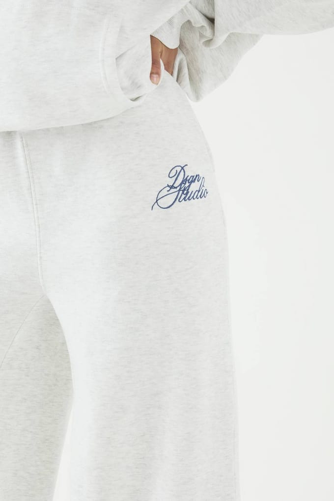 boohoo Dames DSGN Studio Contrast Script Jogger met rechte pijpen | Ash Grey | Maat: XL