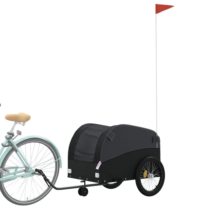 vidaXL - Fietstrailer - 45 - kg - ijzer - zwart