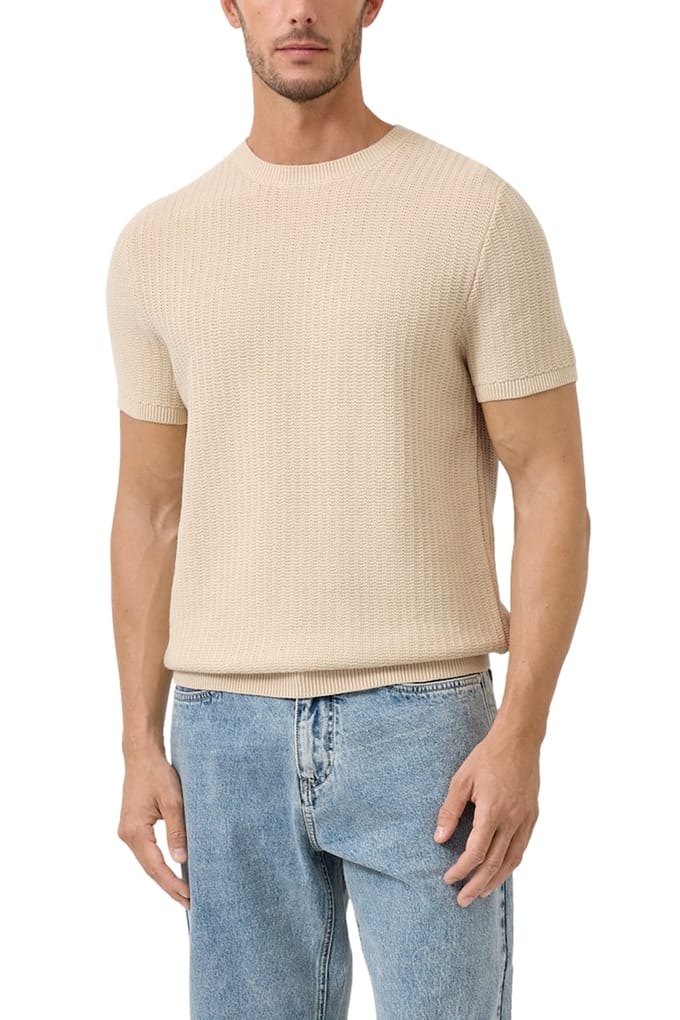 s.Oliver  Pullover Shortsleeve Beige Größe: S | Pullover Outlet | Herren | Braun