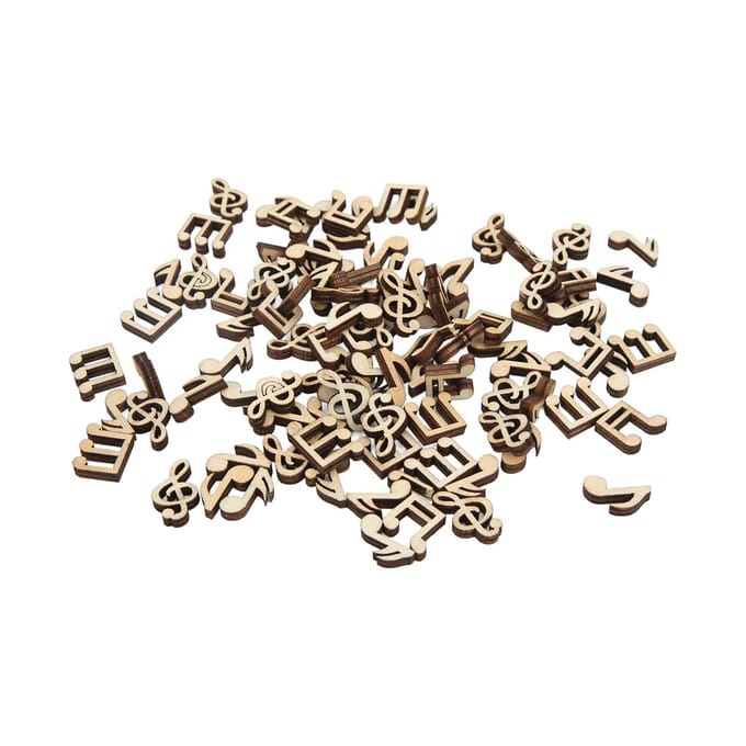 100 stuks Muzieknoten Houten Uitsparingen Onbewerkt Duurzaam Stevig Polijsten Mode Vintage Muzieknoot beige