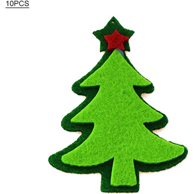 Dubbellaags Vilt Sneeuwpop Applicaties Vilt Ornament Kit voor Kerstdecoratie 5# black