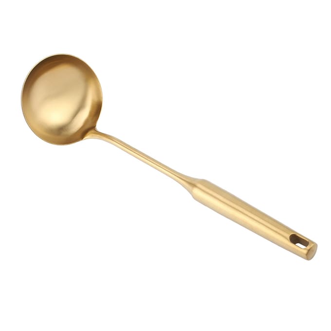 RVS Soeplepel Grote Soeplepel Keukenspatel Draaier Kookgereedschap Goud 04# L beige