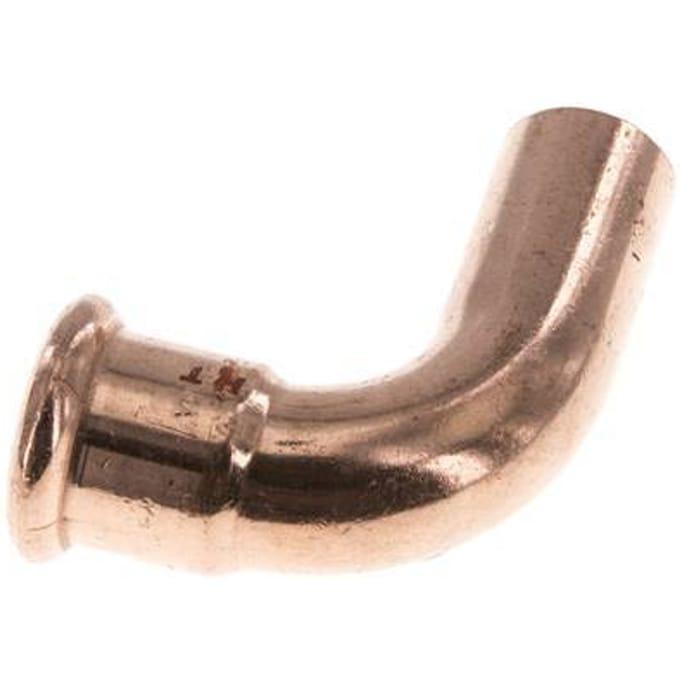 90 graden L-Perskoppeling - 22mm Persmof & 22mm Buiseinde - Koperlegering