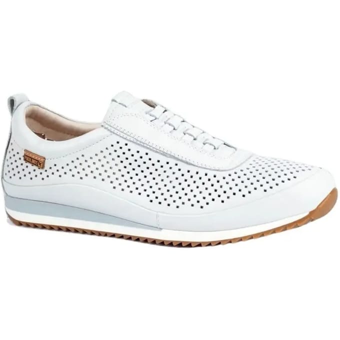 Pikolinos heren witte leren instapsneakers met elastische zool - Liverpool