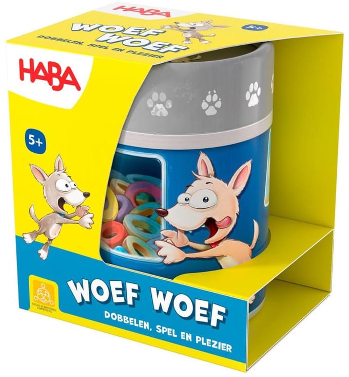 Haba spel dobbelbeker Wow Wau educatief kinderspel multicolor.