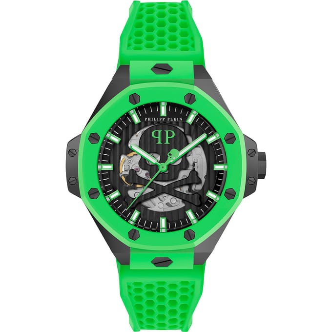 Philipp Plein Plein $Keleton Royal PWPFA0624 Horloge - Siliconen - Groen - Ø 46 mm