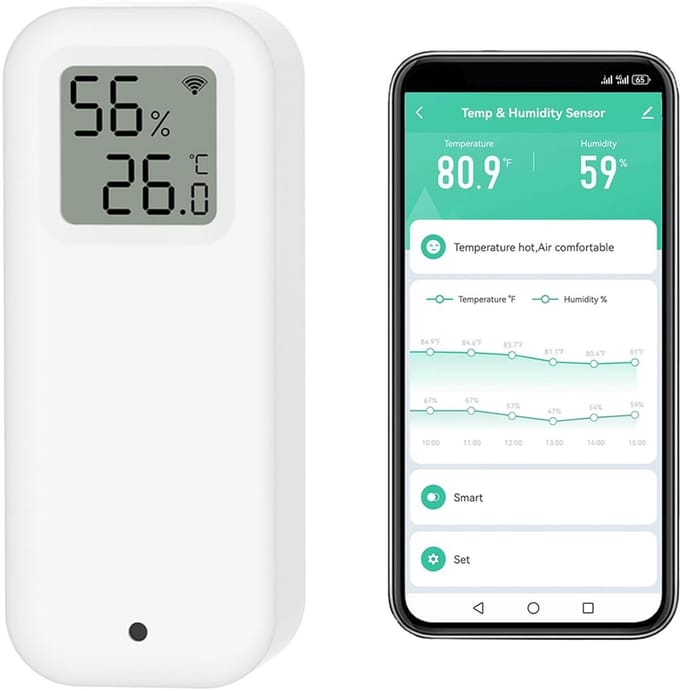Slimme Digitale Hygrometer Temperatuursensor met App Meldingen