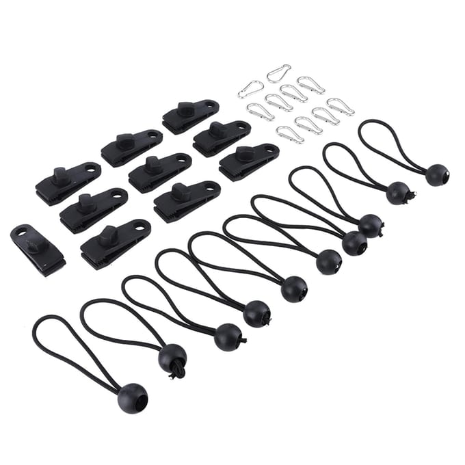Multifunctionele Winddichte Tentclip Gesp Bal Elastische Koorden Buitentent Luifels Klem Accessoires black