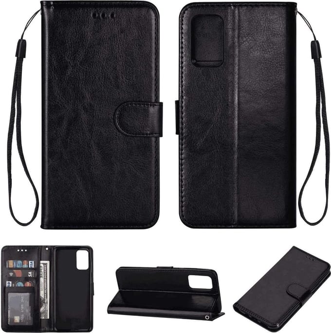 Hoesje geschikt voor iPhone 12 Pro - Bookcase - Pasjeshouder - Portemonnee - Koord - Kunstleer - Zwart