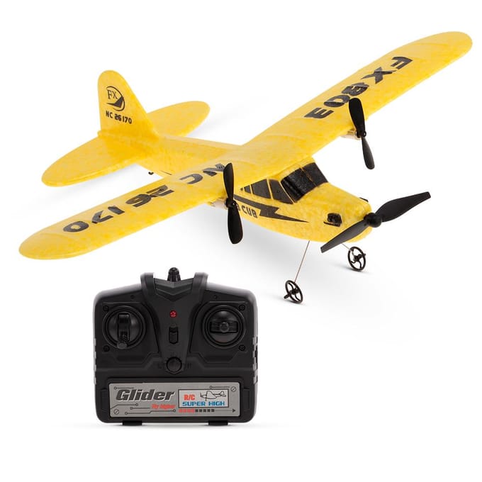 FX-803 2.4G 2CH 340mm spanwijdte afstandsbediening zweefvliegtuig vaste vleugel RC vliegtuig RTF geel