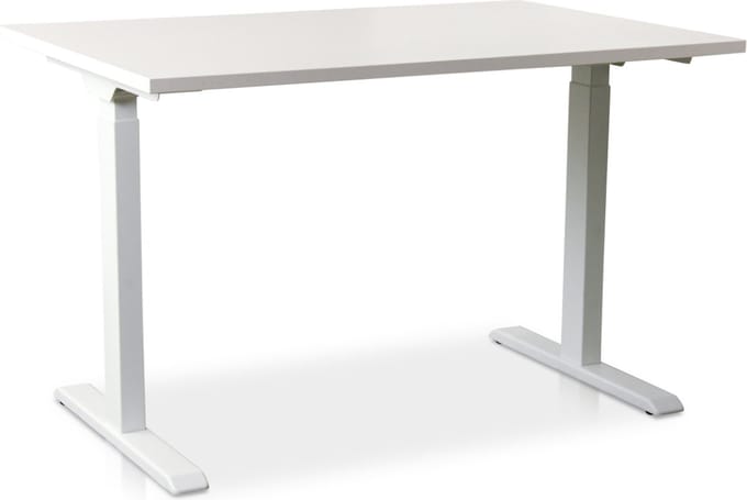 Zit-sta bureau snelslinger verstelbaar - MRC FAST FLEX | 140 x 80 cm | frame wit - blad wit