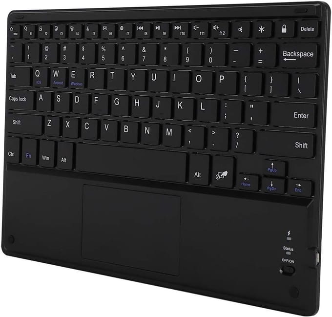 Draadloos Bluetooth-toetsenbord met touchpad voor tablets - zwart