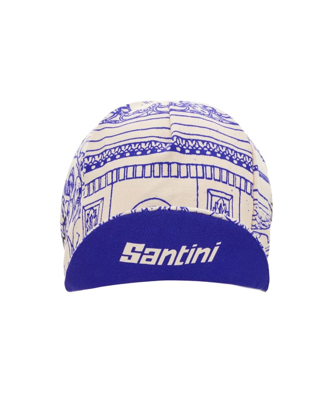 Santini Tour de France 2025 Pet RE460COTARC5TDF Wit/Blauw beige