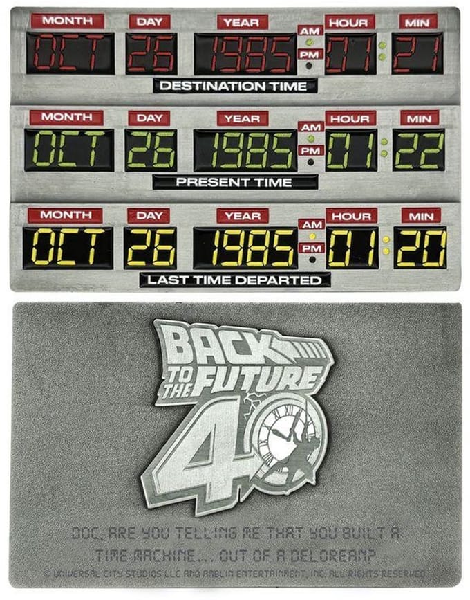 FaNaTtik Back To The Future Ingot 40th Anniversary Time Circuits Limited Edition Coins