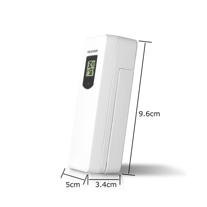 Temperatuur-vochtigheid Draadloze sensormeter Hygrometer Elektronische digitale thermometer voor binnen/buiten wit
