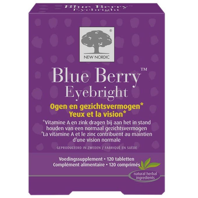 New Nordic Blue Berry Eyebright Voedingssupplement Ogen 120 Tabletten