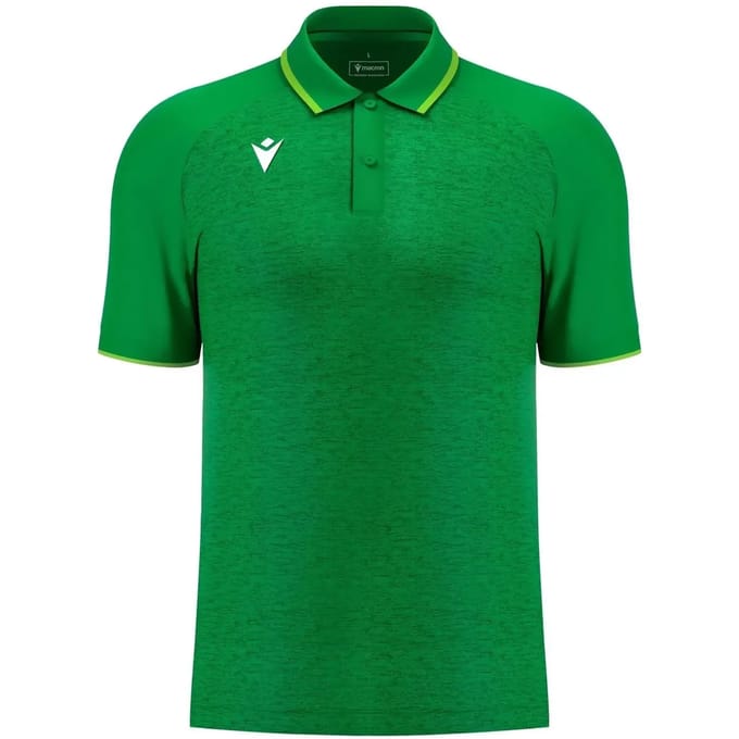 Macron Glory Aulos Polo Heren - Groen / Fluo Groen | Maat: L