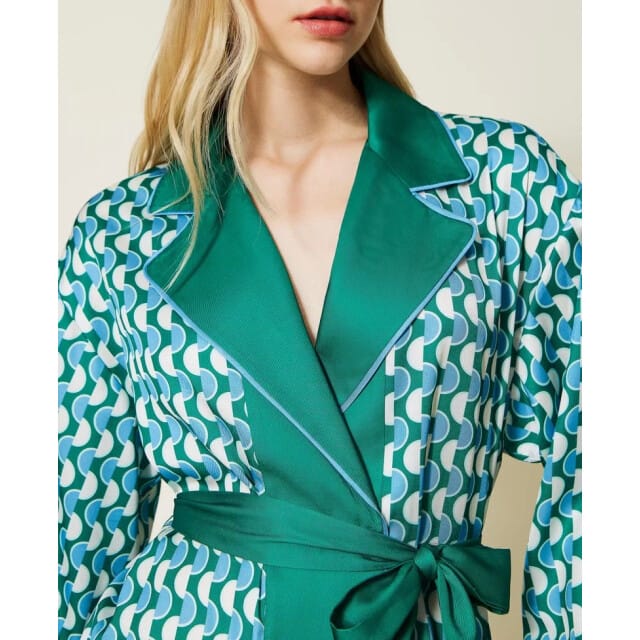 Twin-set Kimono 10029 bic. t. new poi/green flag