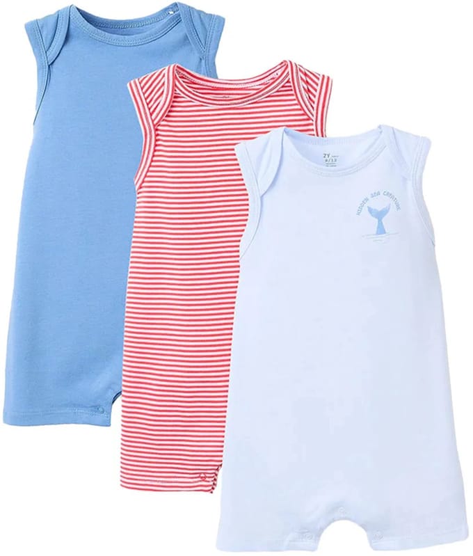 Zippy 3107111401 Mouwloze Romper 3 Eenheden Rood,Blauw 6-9 Months Jongen