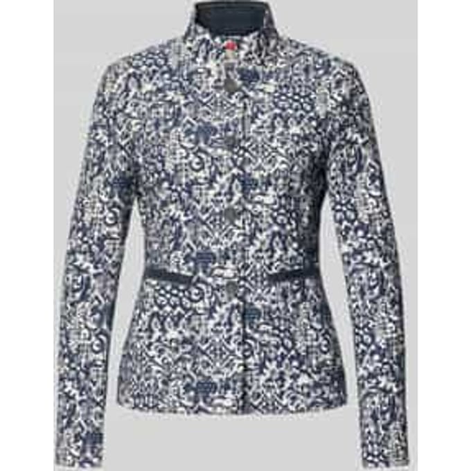 slim fit blazer in all-over look met opstaande kraag