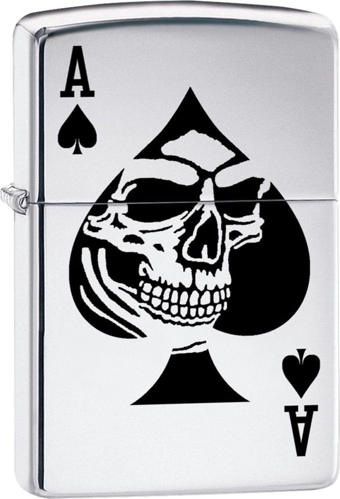 Aansteker Zippo Ace of Spade Skull