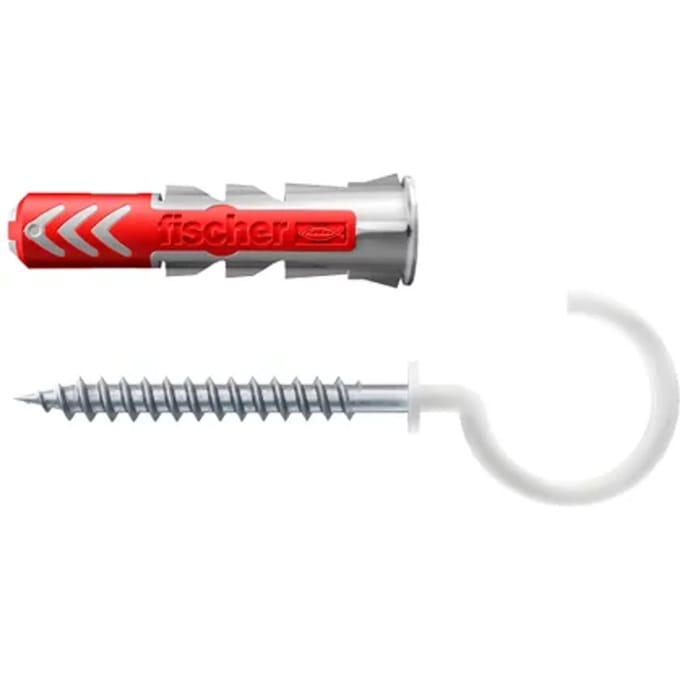 Fischer DuoPower Serie - Universele Plug - 8x40 mm - Nylon Hakaansluiting - Wit