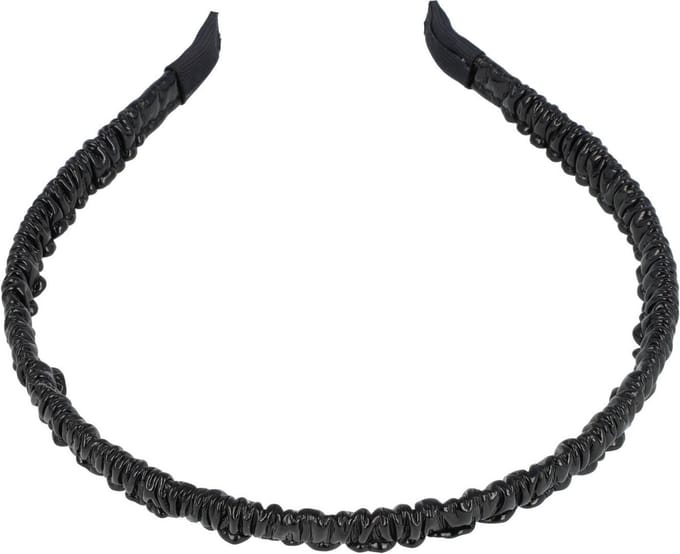 Haarsoires Haarband Diadeem 1cm – Gerimpeld Imitatie Lakleer – Zwart