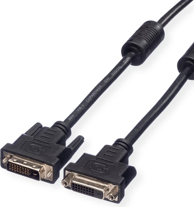 VALUE DVI verlengkabel, DVI M-F, (24+1) dual link, 2 m