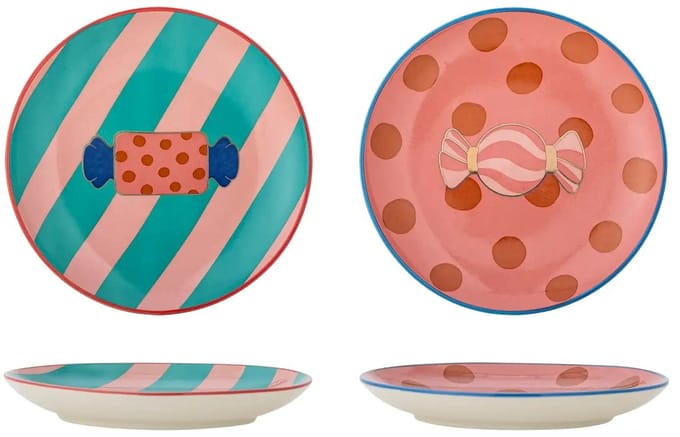 Bloomingville Bord aardewerk roze Caramella 16cm - set van 2