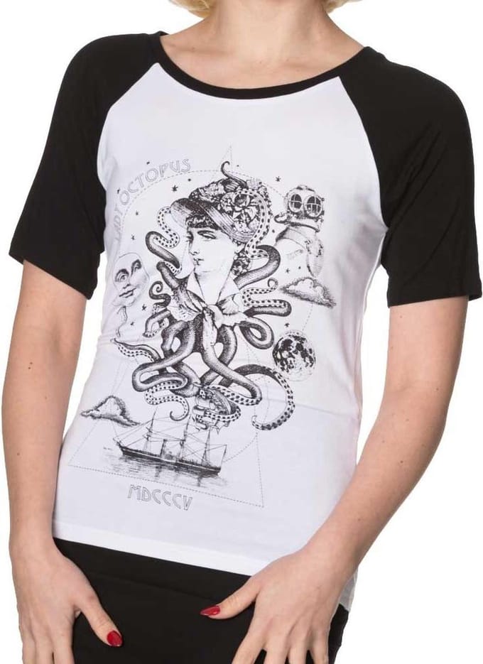 Banned - Last minute Dames T-shirt - Occult - L - Zwart/Wit