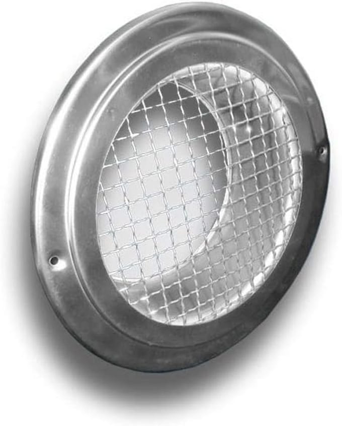 Rond RVS Ventilatie Rooster met Insecten- en Muizenbescherming en Flens