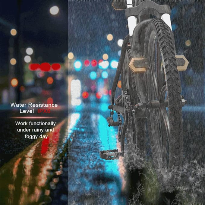 Fietsrichtingaanwijzers voor en achter, veiligheidswaarschuwingslicht met afstandsbediening, waterbestendig, fietsachterlicht gray