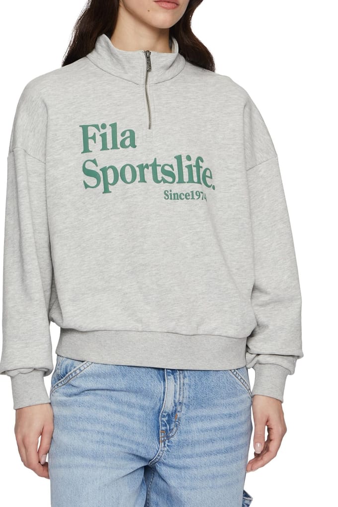 FILA Lachy Oversized Half Zip Sweater Light Grey Melange Taglia: XL | Maglioni a maglia Outlet | Donna | Grigio