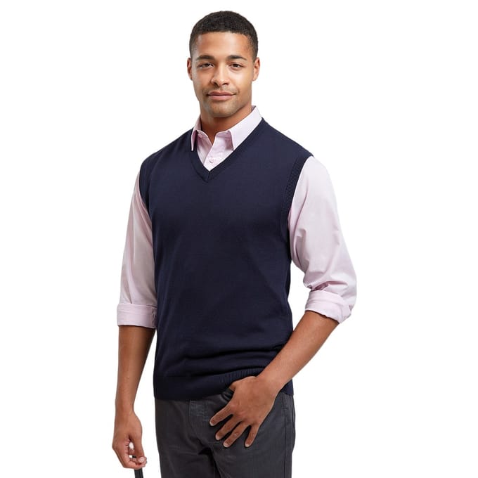 Premier Heren gebreid mouwloos sweatvest (Marine)