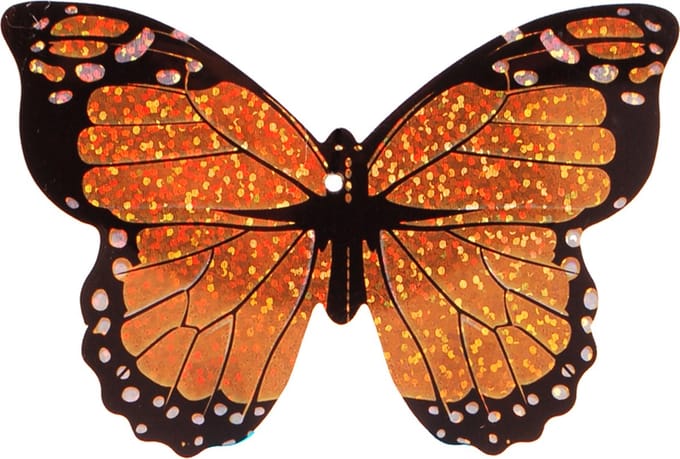 Mini-vlieger Vlinder Glitters Oranje- 10x7cm - 8
