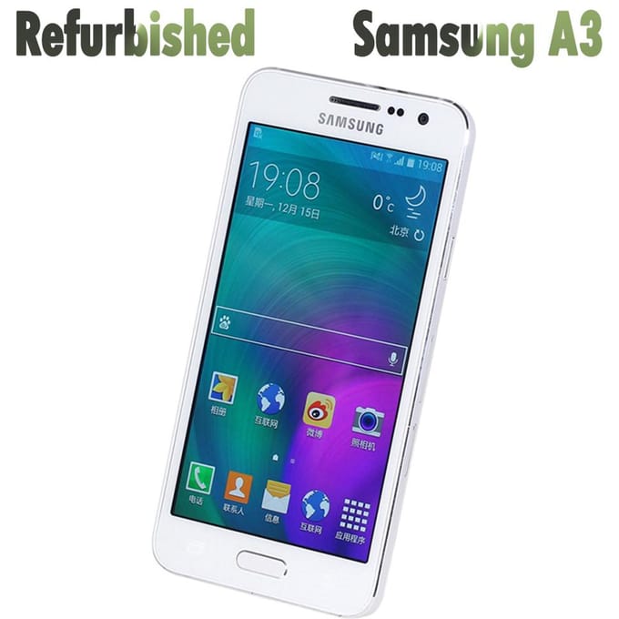 Gereviseerde Samsung Galaxy A3 A300F 1GB RAM 16GB ROM Mobiele Telefoon met 1 SIM Simple Set wit