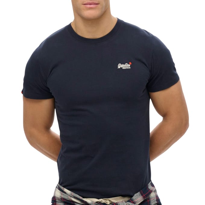 Superdry Essential Contrast Geborduurde T-shirt Blauw Grootte: L