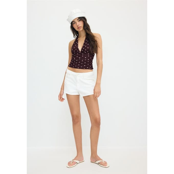 Stradivarius Haltertop met stippenprint  Purper L