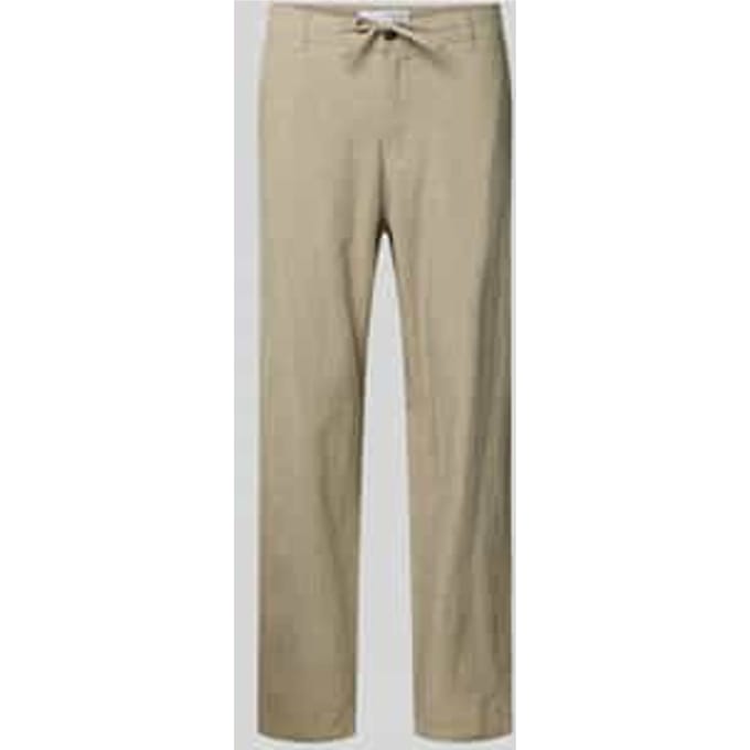 slim fit broek van mix van katoen en linnen model 'BRODY'