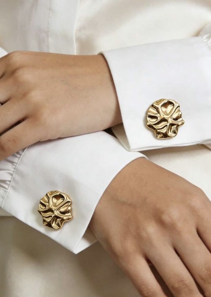 Knopen set kraag - button covers - knopen set - buttoncovers - decoratieve knopen - knopen voor op een blouse - knopen voor aan mouwen - knopen - button set - 2 paar - button covers - Afneembare Manchetten