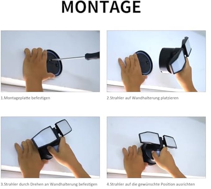 Verstelbare Batterij-Ledspot met Bewegingsmelder - 400 Lumen, Spatwaterdicht, Set van 3
