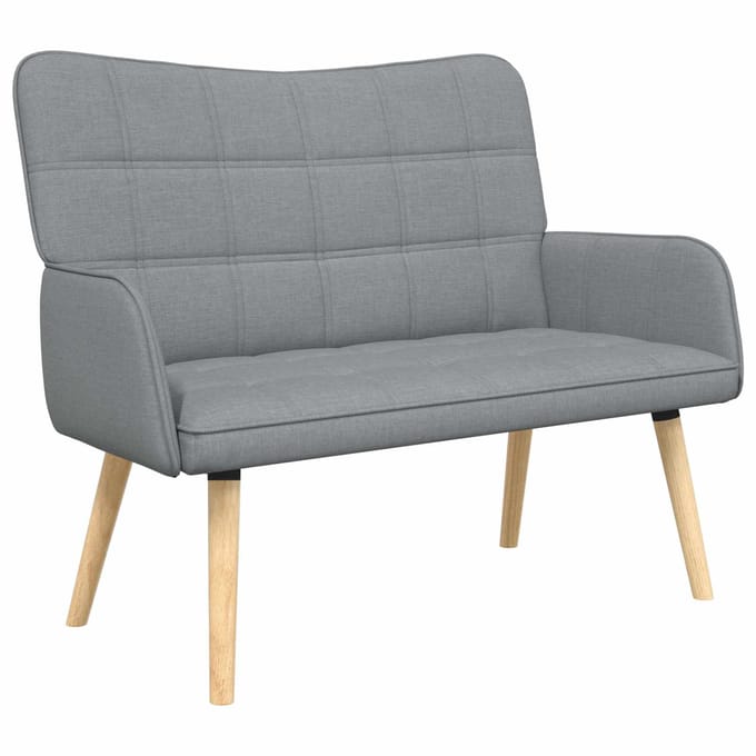 vidaXL - 2-Zits - Sofa - Lichtgrijs - 115 - x - 61 - x - 87 - cm - Stof