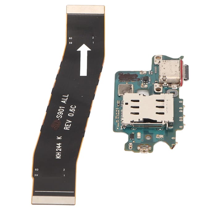 Oplaadpoort Dock Connector PCB USB C Dock Connector Flexkabel Reparatieonderdeel voor Samsung S22 SM black