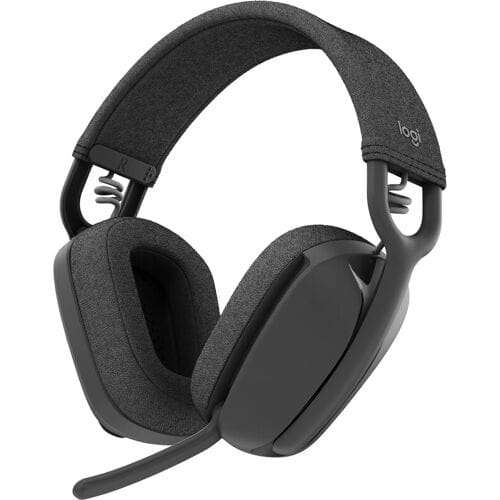 LOGITECH Zone Vibe 100 lichte, draadloze over-ear koptelefoon met ruisonderdrukkende microfoon, multipoint bluetooth-headset, werkt met Teams, Google