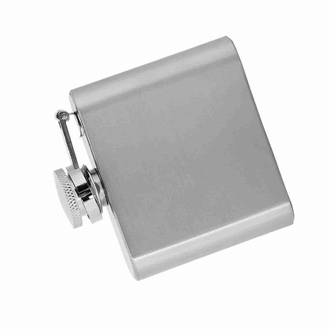 Draagbare Roestvrijstalen Wijn Whiskey Fles Elegante Alcoholfles Container met Trechter 2oz white