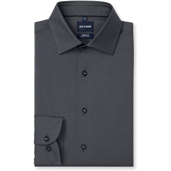 OLYMP Luxor 24/Seven Overhemd, Modern Fit, New Kent, Grafiet