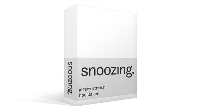 Snoozing Jersey Stretch - Hoeslaken - Eenpersoons - 90/100x200/220 cm - Wit