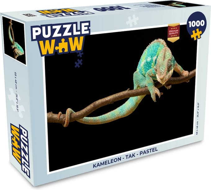 Puzzel Kameleon - Tak - Pastel - Legpuzzel - Puzzel 1000 stukjes volwassenen